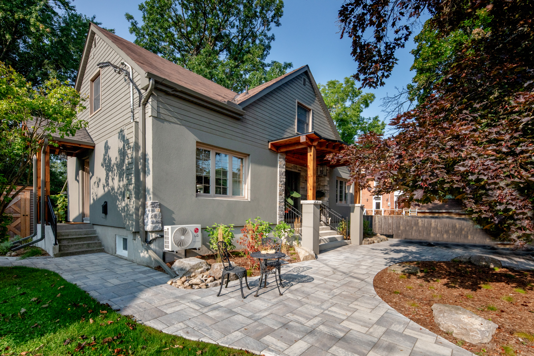 Renovated home exterior, view 4